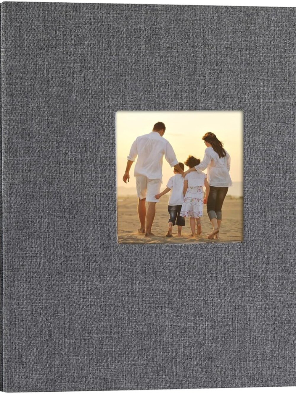 Photo Album 4x6 Pictures, 600 Pockets, Linen Cover, Gray
